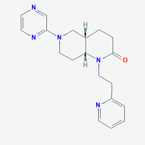 molecular formula C19H23N5O B5315971 (4aS*,8aR*)-6-pyrazin-2-yl-1-(2-pyridin-2-ylethyl)octahydro-1,6-naphthyridin-2(1H)-one 