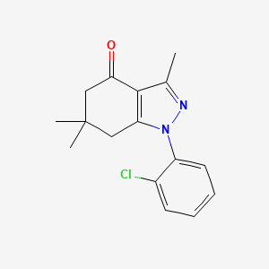 molecular formula C16H17ClN2O B5315983 1-(2-氯苯基)-3,6,6-三甲基-1,5,6,7-四氢-4H-吲唑-4-酮 