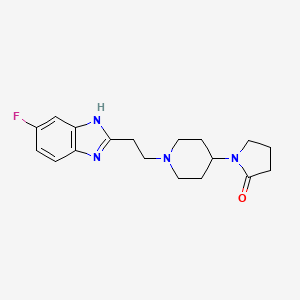 molecular formula C18H23FN4O B5315996 1-{1-[2-(6-fluoro-1H-benzimidazol-2-yl)ethyl]piperidin-4-yl}pyrrolidin-2-one 