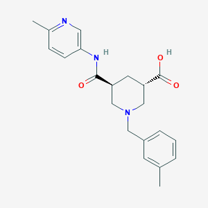 molecular formula C21H25N3O3 B5316004 (3S*,5S*)-1-(3-methylbenzyl)-5-{[(6-methyl-3-pyridinyl)amino]carbonyl}-3-piperidinecarboxylic acid 