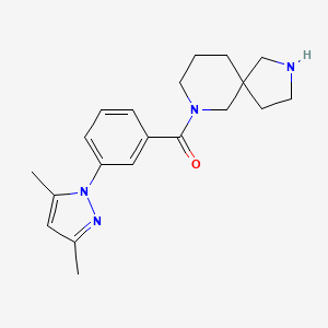 molecular formula C20H26N4O B5316016 7-[3-(3,5-dimethyl-1H-pyrazol-1-yl)benzoyl]-2,7-diazaspiro[4.5]decane hydrochloride 