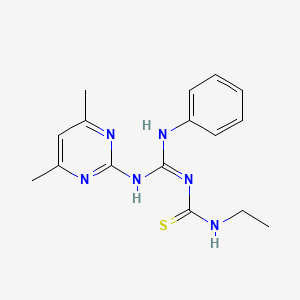 molecular formula C16H20N6S B5316019 N-{anilino[(4,6-dimethyl-2-pyrimidinyl)amino]methylene}-N'-ethylthiourea 