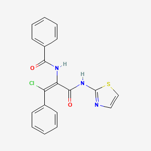 molecular formula C19H14ClN3O2S B5316025 N-{2-chloro-2-phenyl-1-[(1,3-thiazol-2-ylamino)carbonyl]vinyl}benzamide 