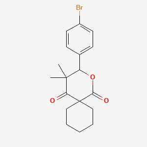 molecular formula C18H21BrO3 B5316036 3-(4-bromophenyl)-4,4-dimethyl-2-oxaspiro[5.5]undecane-1,5-dione 