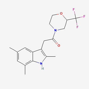 molecular formula C18H21F3N2O2 B5316045 2,5,7-trimethyl-3-{2-oxo-2-[2-(trifluoromethyl)morpholin-4-yl]ethyl}-1H-indole 