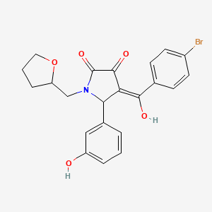 molecular formula C22H20BrNO5 B5316050 4-(4-bromobenzoyl)-3-hydroxy-5-(3-hydroxyphenyl)-1-(tetrahydro-2-furanylmethyl)-1,5-dihydro-2H-pyrrol-2-one CAS No. 617697-37-7