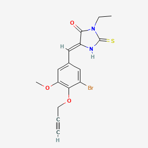 molecular formula C16H15BrN2O3S B5316056 5-[3-bromo-5-methoxy-4-(2-propyn-1-yloxy)benzylidene]-3-ethyl-2-thioxo-4-imidazolidinone 