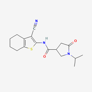 molecular formula C17H21N3O2S B5316067 N-(3-cyano-4,5,6,7-tetrahydro-1-benzothien-2-yl)-1-isopropyl-5-oxo-3-pyrrolidinecarboxamide 