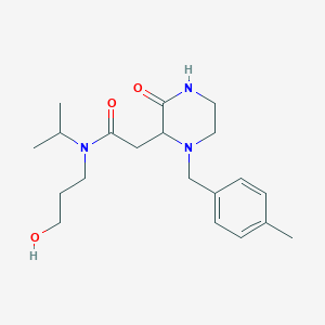 molecular formula C20H31N3O3 B5316086 N-(3-hydroxypropyl)-N-isopropyl-2-[1-(4-methylbenzyl)-3-oxo-2-piperazinyl]acetamide 