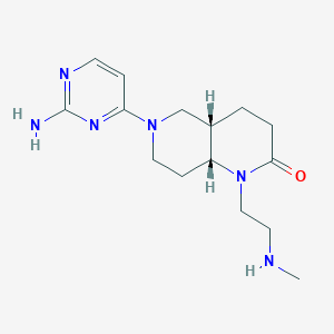molecular formula C15H24N6O B5316094 rel-(4aS,8aR)-6-(2-amino-4-pyrimidinyl)-1-[2-(methylamino)ethyl]octahydro-1,6-naphthyridin-2(1H)-one dihydrochloride 