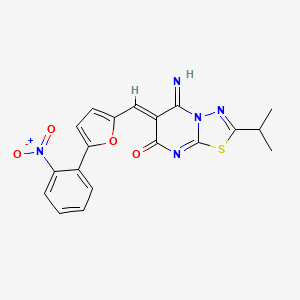 molecular formula C19H15N5O4S B5316103 5-imino-2-isopropyl-6-{[5-(2-nitrophenyl)-2-furyl]methylene}-5,6-dihydro-7H-[1,3,4]thiadiazolo[3,2-a]pyrimidin-7-one 