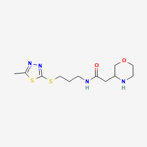 molecular formula C12H20N4O2S2 B5316112 N-{3-[(5-methyl-1,3,4-thiadiazol-2-yl)thio]propyl}-2-(3-morpholinyl)acetamide hydrochloride 