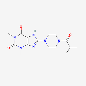 molecular formula C15H22N6O3 B5316113 8-(4-isobutyryl-1-piperazinyl)-1,3-dimethyl-3,7-dihydro-1H-purine-2,6-dione 