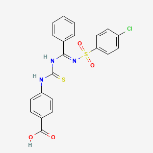 molecular formula C21H16ClN3O4S2 B5316121 4-[({[{[(4-chlorophenyl)sulfonyl]imino}(phenyl)methyl]amino}carbonothioyl)amino]benzoic acid 