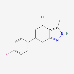 molecular formula C14H13FN2O B5316129 6-(4-fluorophenyl)-3-methyl-1,5,6,7-tetrahydro-4H-indazol-4-one 