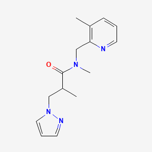 molecular formula C15H20N4O B5316131 N,2-dimethyl-N-[(3-methylpyridin-2-yl)methyl]-3-(1H-pyrazol-1-yl)propanamide 