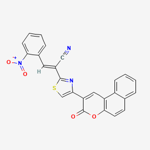 3-(2-nitrophenyl)-2-[4-(3-oxo-3H-benzo[f]chromen-2-yl)-1,3-thiazol-2-yl]acrylonitrile