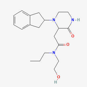 molecular formula C20H29N3O3 B5316148 2-[1-(2,3-dihydro-1H-inden-2-yl)-3-oxo-2-piperazinyl]-N-(2-hydroxyethyl)-N-propylacetamide 