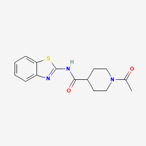 molecular formula C15H17N3O2S B5316167 1-acetyl-N-1,3-benzothiazol-2-yl-4-piperidinecarboxamide 