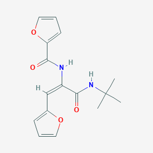 molecular formula C16H18N2O4 B5316170 N-[1-[(tert-butylamino)carbonyl]-2-(2-furyl)vinyl]-2-furamide 