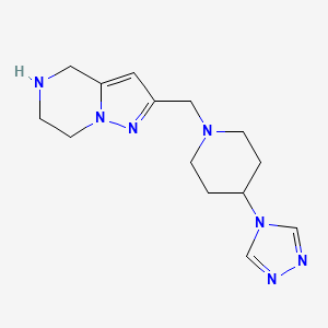 molecular formula C14H21N7 B5316172 2-{[4-(4H-1,2,4-triazol-4-yl)-1-piperidinyl]methyl}-4,5,6,7-tetrahydropyrazolo[1,5-a]pyrazine dihydrochloride 
