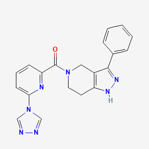 molecular formula C20H17N7O B5316177 3-phenyl-5-{[6-(4H-1,2,4-triazol-4-yl)pyridin-2-yl]carbonyl}-4,5,6,7-tetrahydro-1H-pyrazolo[4,3-c]pyridine 