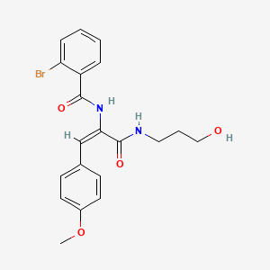 molecular formula C20H21BrN2O4 B5316183 2-bromo-N-[1-{[(3-hydroxypropyl)amino]carbonyl}-2-(4-methoxyphenyl)vinyl]benzamide 