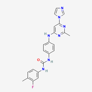 N-(3-fluoro-4-methylphenyl)-N'-(4-{[6-(1H-imidazol-1-yl)-2-methyl-4-pyrimidinyl]amino}phenyl)urea