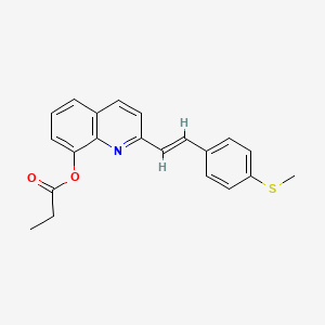 molecular formula C21H19NO2S B5316201 2-{2-[4-(methylthio)phenyl]vinyl}-8-quinolinyl propionate 