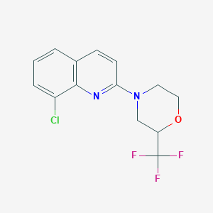 molecular formula C14H12ClF3N2O B5316208 8-chloro-2-[2-(trifluoromethyl)morpholin-4-yl]quinoline 