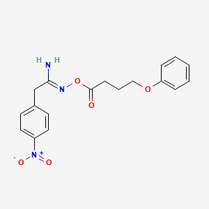molecular formula C18H19N3O5 B5316209 2-(4-nitrophenyl)-N'-[(4-phenoxybutanoyl)oxy]ethanimidamide 