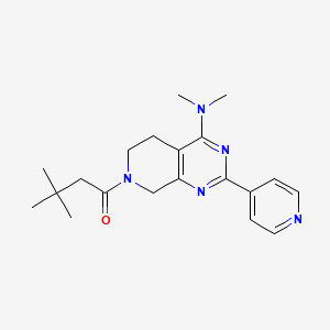 molecular formula C20H27N5O B5316227 7-(3,3-dimethylbutanoyl)-N,N-dimethyl-2-pyridin-4-yl-5,6,7,8-tetrahydropyrido[3,4-d]pyrimidin-4-amine 