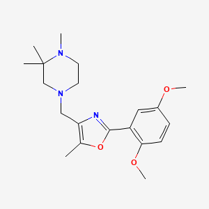 molecular formula C20H29N3O3 B5316233 4-{[2-(2,5-dimethoxyphenyl)-5-methyl-1,3-oxazol-4-yl]methyl}-1,2,2-trimethylpiperazine 