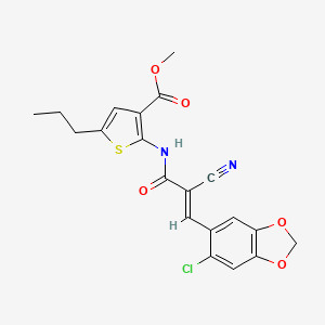 molecular formula C20H17ClN2O5S B5316234 methyl 2-{[3-(6-chloro-1,3-benzodioxol-5-yl)-2-cyanoacryloyl]amino}-5-propyl-3-thiophenecarboxylate 