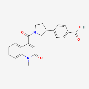molecular formula C22H20N2O4 B5316238 4-{1-[(1-methyl-2-oxo-1,2-dihydro-4-quinolinyl)carbonyl]-3-pyrrolidinyl}benzoic acid 