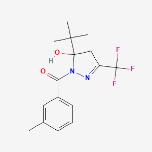 molecular formula C16H19F3N2O2 B5316253 5-tert-butyl-1-(3-methylbenzoyl)-3-(trifluoromethyl)-4,5-dihydro-1H-pyrazol-5-ol 