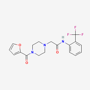 molecular formula C18H18F3N3O3 B5316275 2-[4-(2-furoyl)-1-piperazinyl]-N-[2-(trifluoromethyl)phenyl]acetamide 
