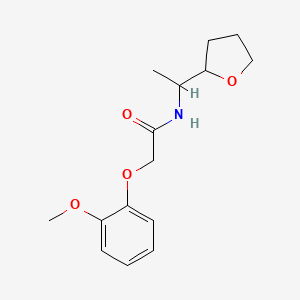 molecular formula C15H21NO4 B5316290 2-(2-methoxyphenoxy)-N-[1-(tetrahydro-2-furanyl)ethyl]acetamide 