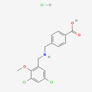 molecular formula C16H16Cl3NO3 B5316340 4-{[(3,5-dichloro-2-methoxybenzyl)amino]methyl}benzoic acid hydrochloride 