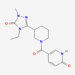 molecular formula C16H21N5O3 B5316360 5-{[3-(4-ethyl-1-methyl-5-oxo-4,5-dihydro-1H-1,2,4-triazol-3-yl)piperidin-1-yl]carbonyl}pyridin-2(1H)-one 