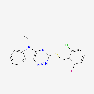 molecular formula C19H16ClFN4S B5316370 3-[(2-chloro-6-fluorobenzyl)thio]-5-propyl-5H-[1,2,4]triazino[5,6-b]indole 