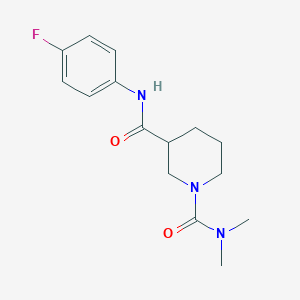 molecular formula C15H20FN3O2 B5316384 N~3~-(4-fluorophenyl)-N~1~,N~1~-dimethyl-1,3-piperidinedicarboxamide 