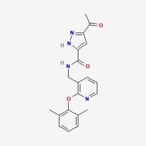 molecular formula C20H20N4O3 B5316389 3-acetyl-N-{[2-(2,6-dimethylphenoxy)pyridin-3-yl]methyl}-1H-pyrazole-5-carboxamide 