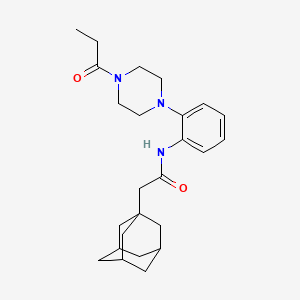 molecular formula C25H35N3O2 B5316395 2-(1-adamantyl)-N-[2-(4-propionyl-1-piperazinyl)phenyl]acetamide 