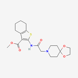 molecular formula C19H26N2O5S B5316406 methyl 2-[(1,4-dioxa-8-azaspiro[4.5]dec-8-ylacetyl)amino]-4,5,6,7-tetrahydro-1-benzothiophene-3-carboxylate 