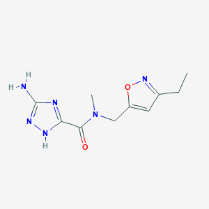 molecular formula C10H14N6O2 B5316412 3-amino-N-[(3-ethylisoxazol-5-yl)methyl]-N-methyl-1H-1,2,4-triazole-5-carboxamide 