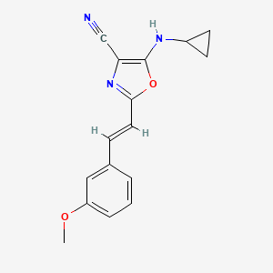 5-(cyclopropylamino)-2-[2-(3-methoxyphenyl)vinyl]-1,3-oxazole-4-carbonitrile