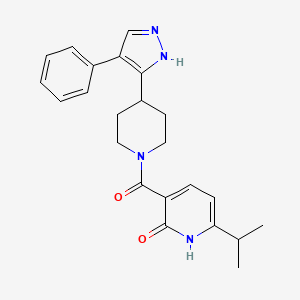 molecular formula C23H26N4O2 B5316420 6-isopropyl-3-{[4-(4-phenyl-1H-pyrazol-5-yl)piperidin-1-yl]carbonyl}pyridin-2(1H)-one 