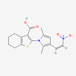 molecular formula C17H18N2O4S B5316456 2-[2,5-dimethyl-3-(2-nitrovinyl)-1H-pyrrol-1-yl]-4,5,6,7-tetrahydro-1-benzothiophene-3-carboxylic acid 