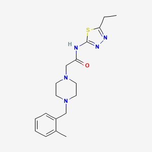 molecular formula C18H25N5OS B5316457 N-(5-ethyl-1,3,4-thiadiazol-2-yl)-2-[4-(2-methylbenzyl)-1-piperazinyl]acetamide 